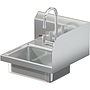 BRAZOS 16GA 14 X 10 X 5 HANDSINK W / DECK FAUCET  END SPLASH RIGHT